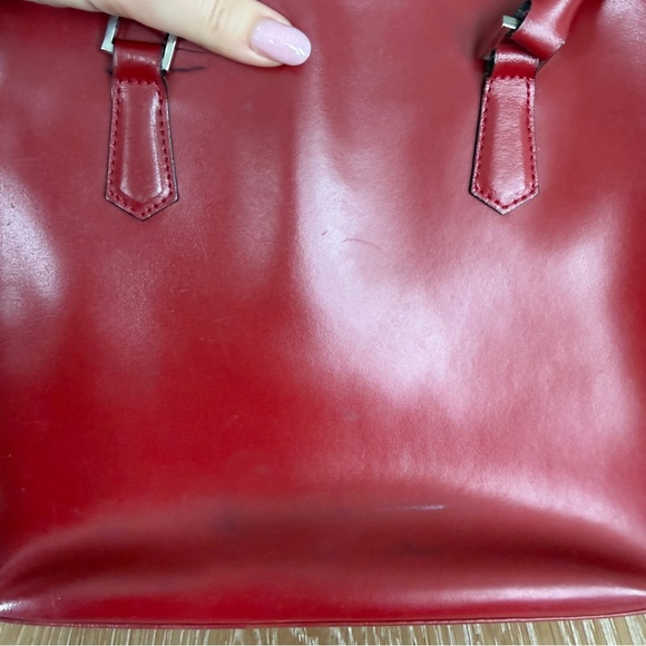 Capaccio Red Genuine Leather Crossbody Shoulder Bag Made in Italy - Picture 5 of 8